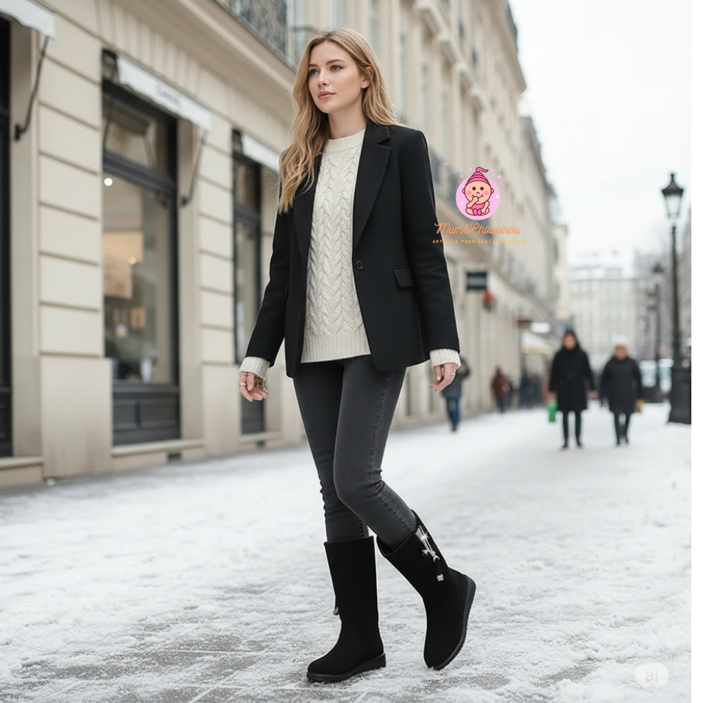 Bottes de neige fourrées femme