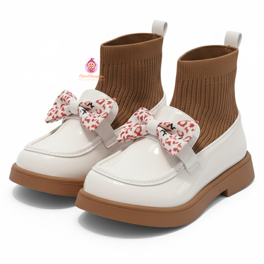 Bottines vernies à nœud pour fille