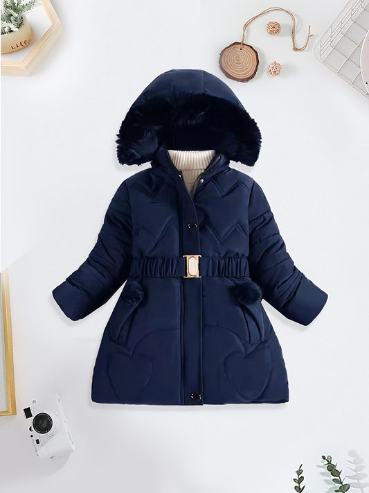 Manteau d'hiver à capuche pour fille