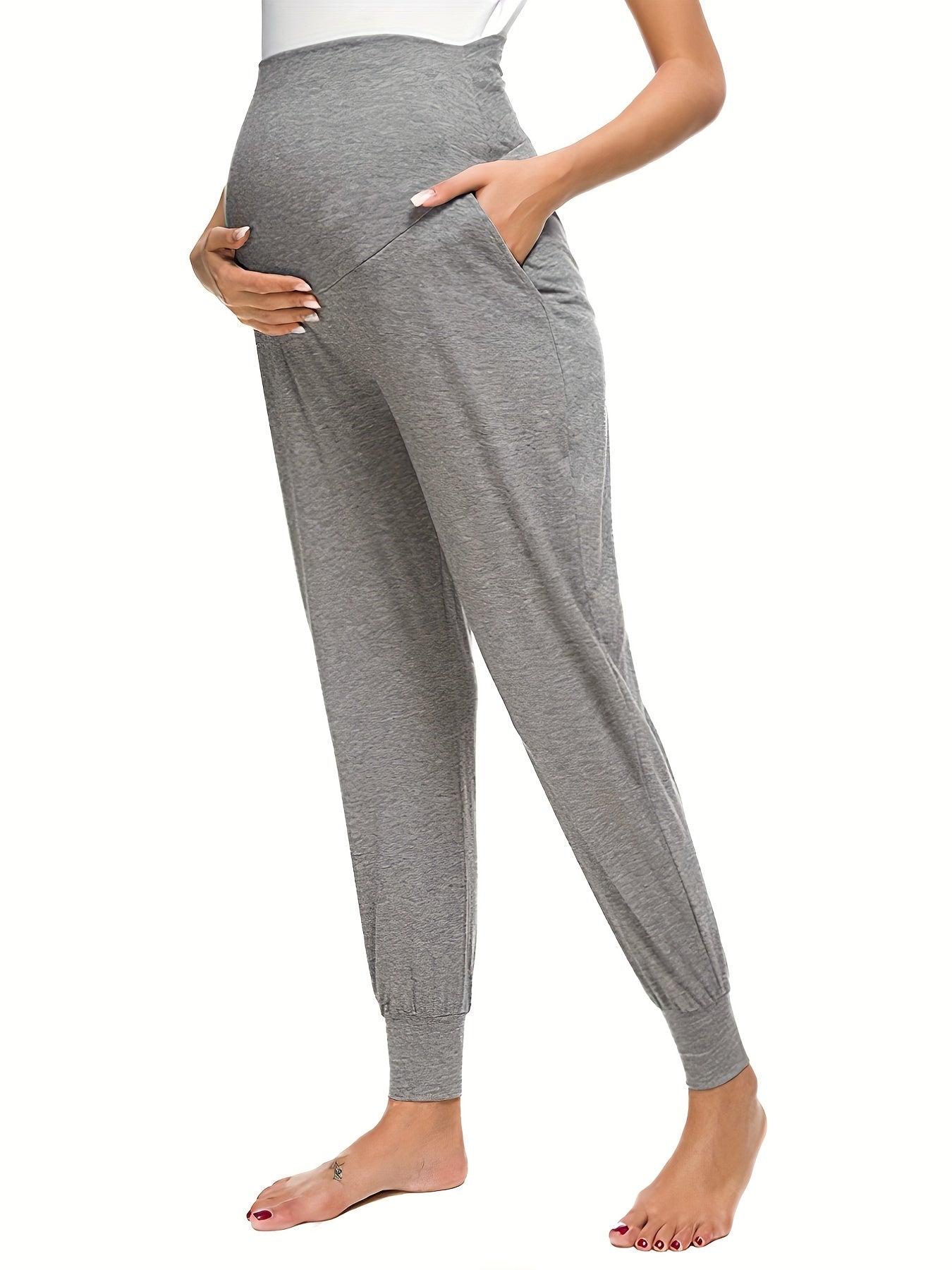 Pantalon de jogging mi-stretch pour femme enceinte