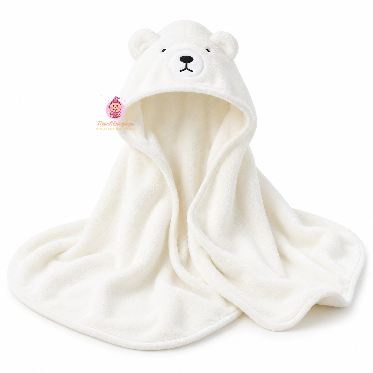 Serviette de bain douce avec cape pour bébé