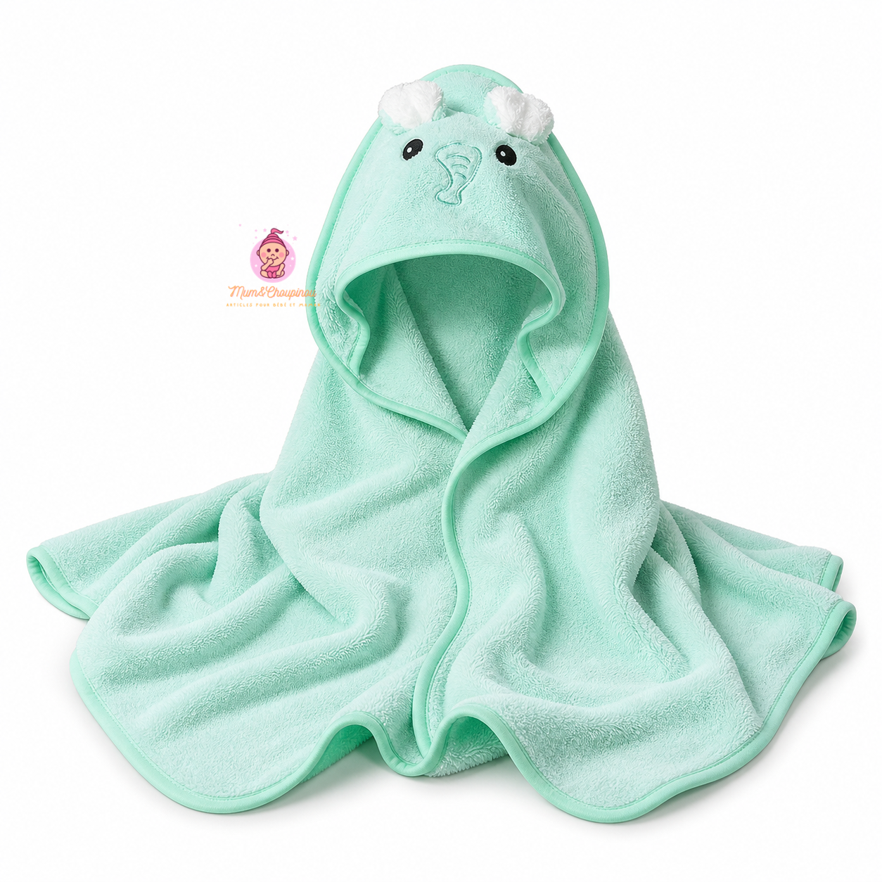 Serviette de bain douce avec cape pour bébé