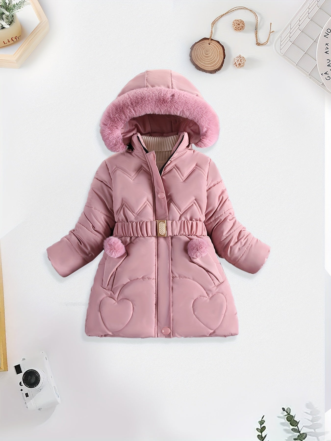 Manteau d'hiver à capuche pour fille