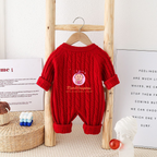 Combinaison pull tricoté bébé - Motif torsades 