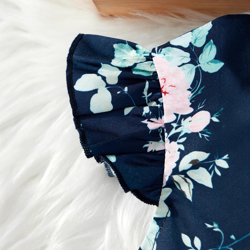 Combinaison d'été fleurie pour fille