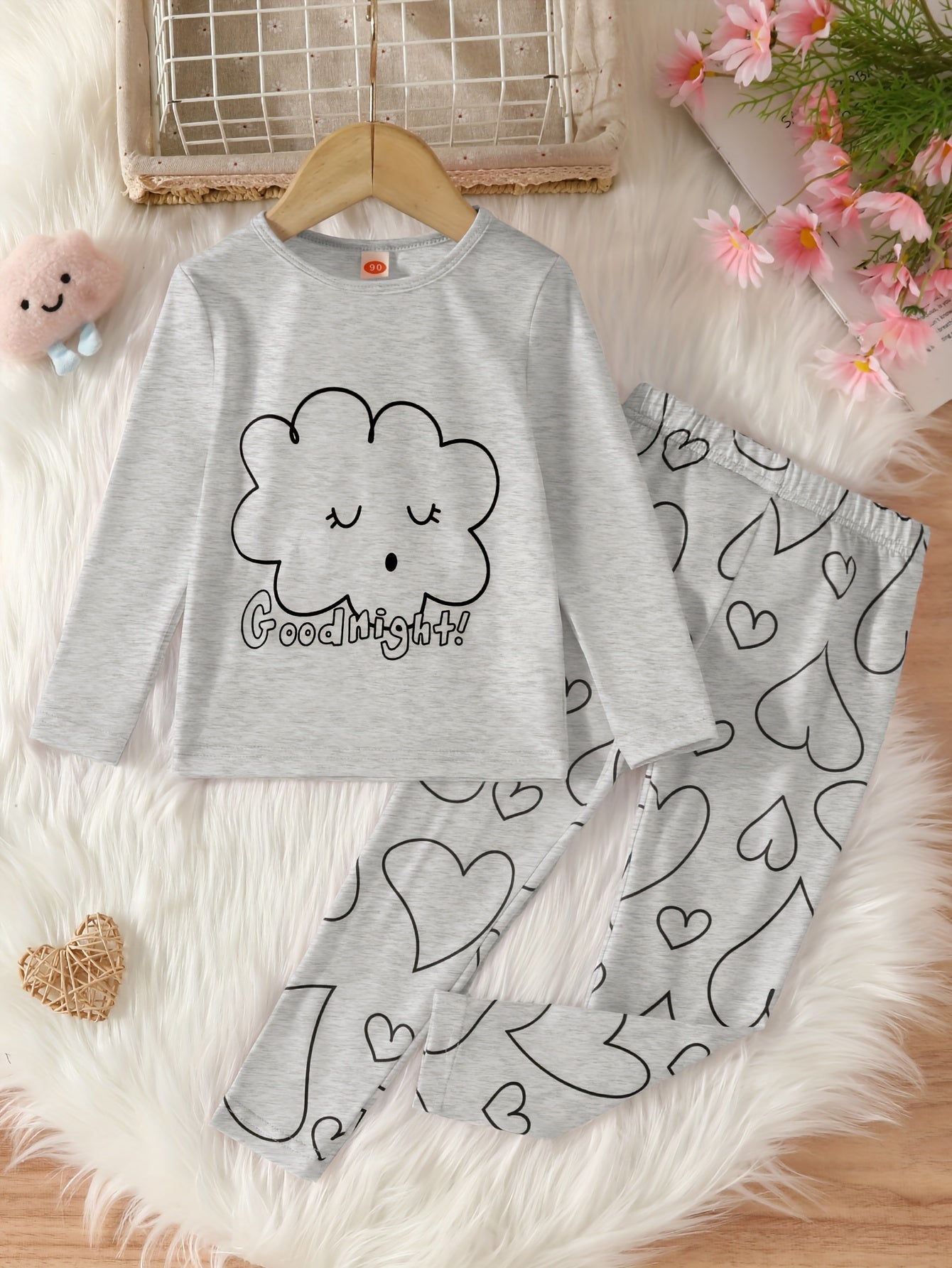 Pyjama 2 pièces à motif Nuage pour fille