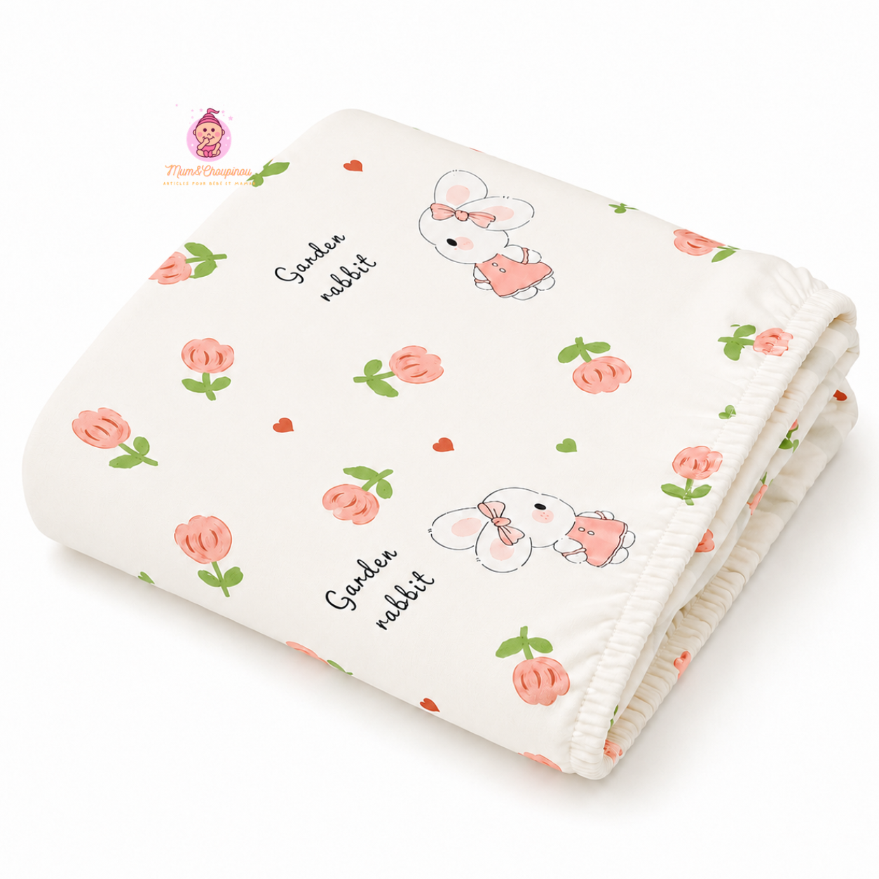 Drap-housse lit bébé en coton imprimé