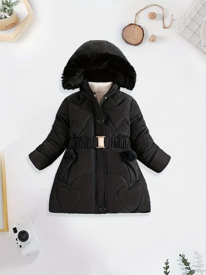 Manteau d'hiver à capuche pour fille