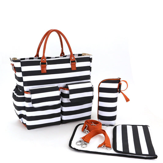Sac à langer rayé avec accessoires