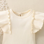 Ensemble short et haut à manches volantées bébé fille