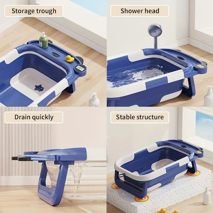 Baignoire pliable pour bébé avec tapis de bain