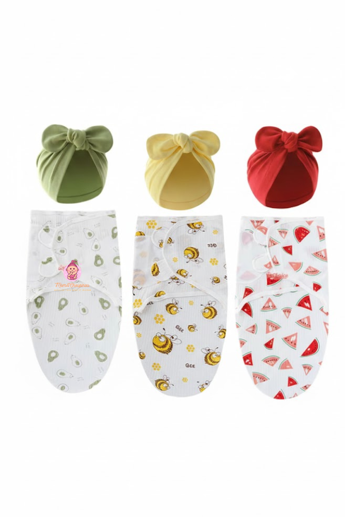 Gigoteuse bébé fille avec bonnet assorti