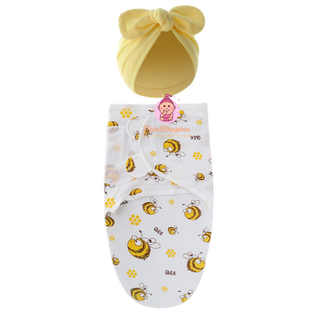 Gigoteuse bébé fille avec bonnet assorti