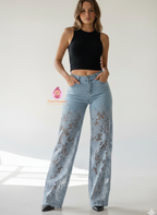 Jean palazzo taille haute