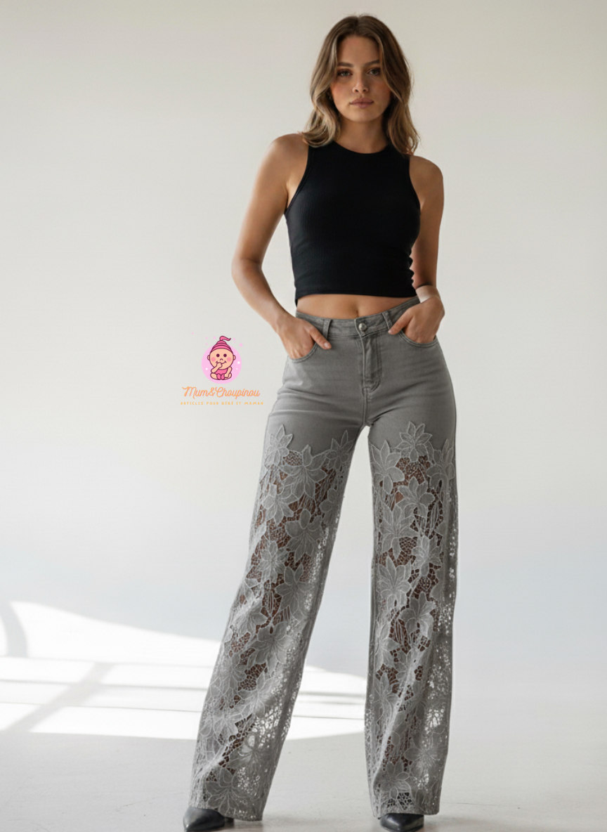 Jean palazzo taille haute