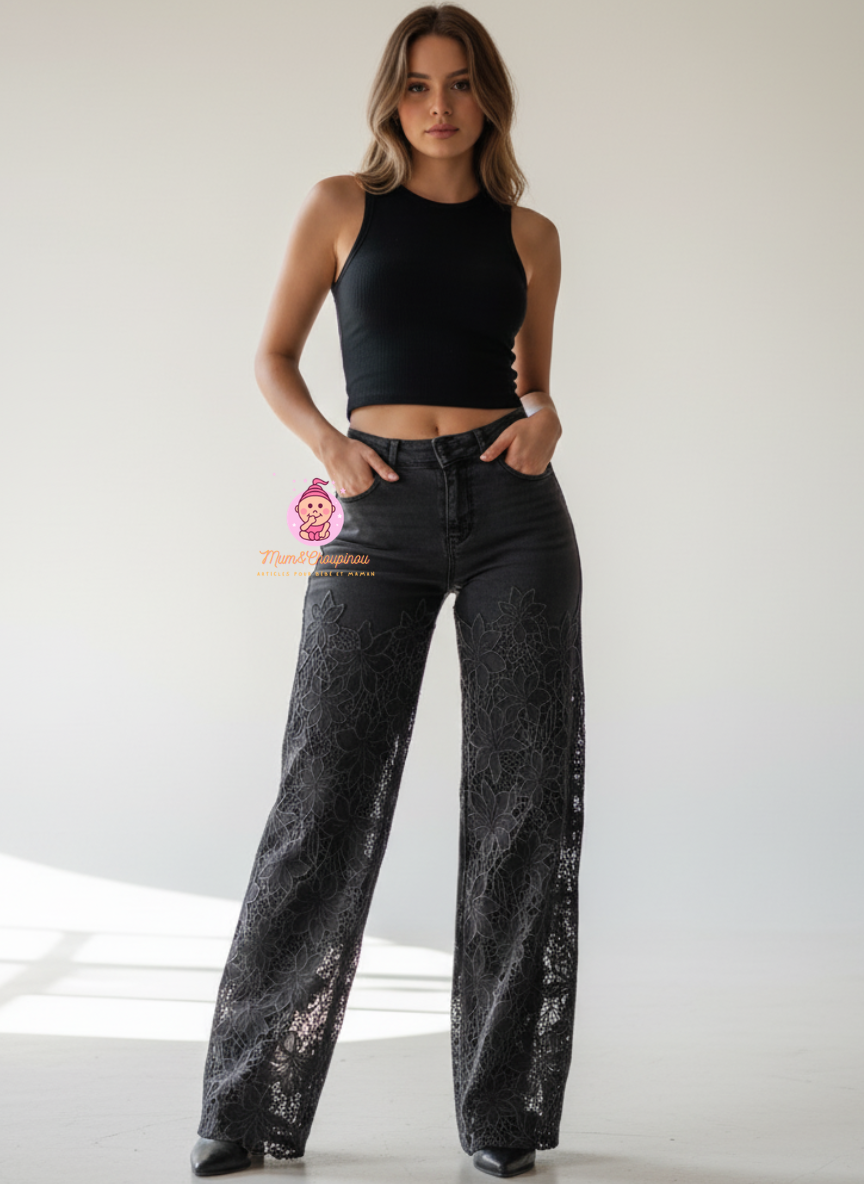 Jean palazzo taille haute