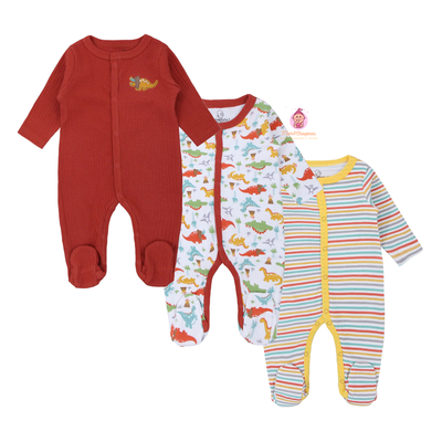 Lot de 3 grenouillères en coton