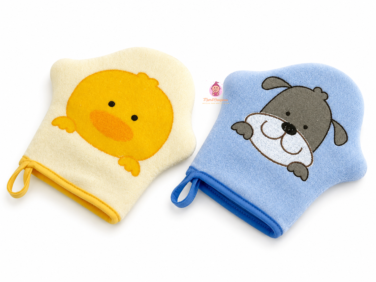 Lot de 2 gants de toilette enfant
