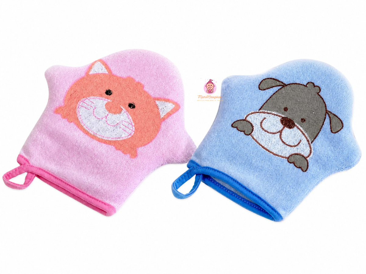 Lot de 2 gants de toilette enfant