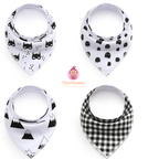 Lot de 4 bavoirs bandana pour bébé