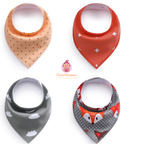 Lot de 4 bavoirs bandana pour bébé