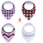Lot de 4 bavoirs bandana pour bébé