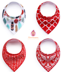 Lot de 4 bavoirs bandana pour bébé