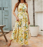 Robe d'été à col rond pour femme