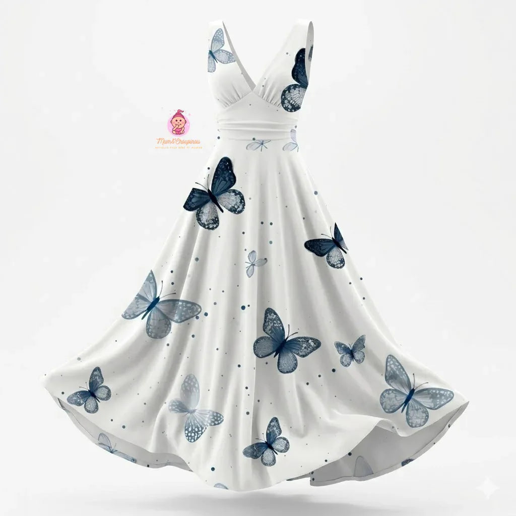 Robe longue fluide sans manches