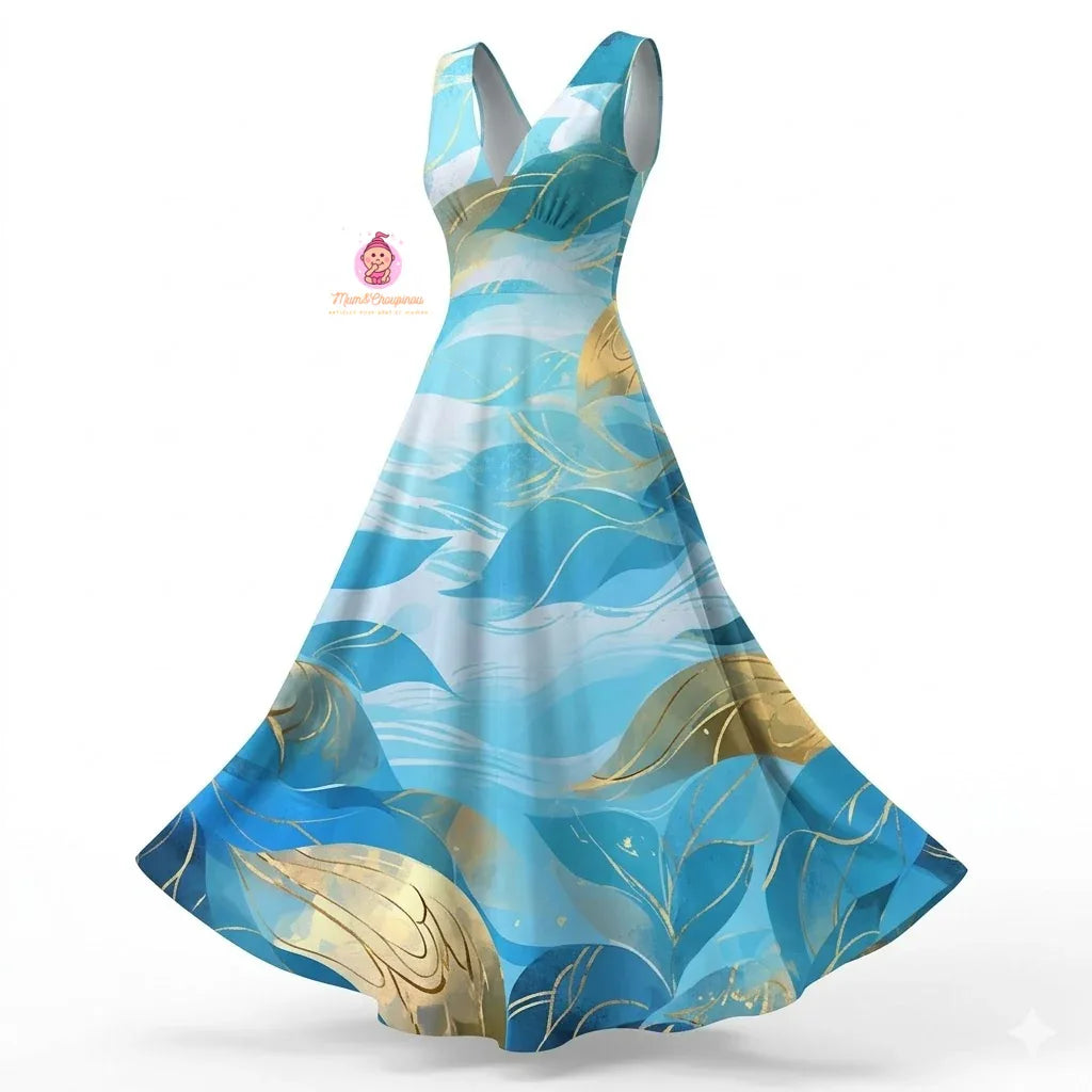 Robe longue fluide sans manches