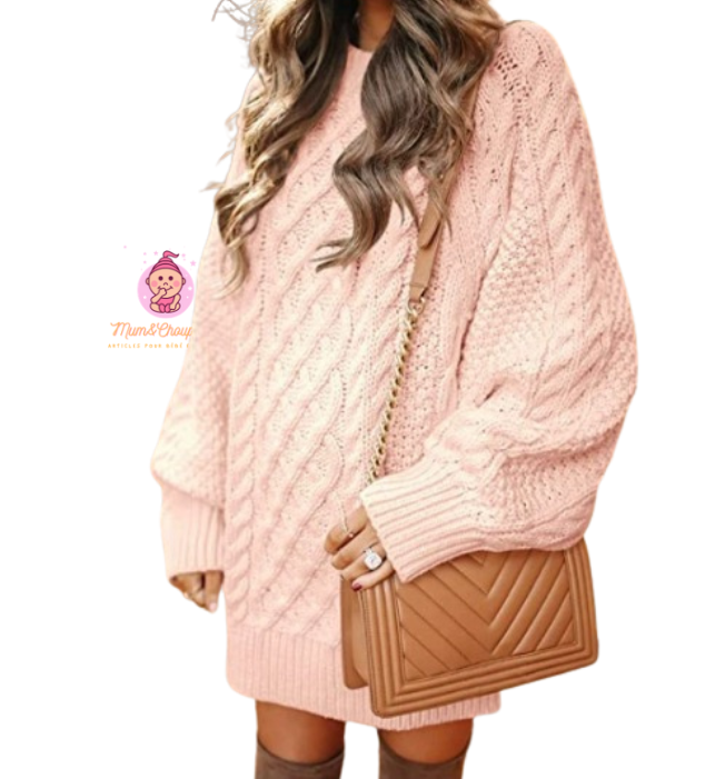 Pull robe en tricot torsadé