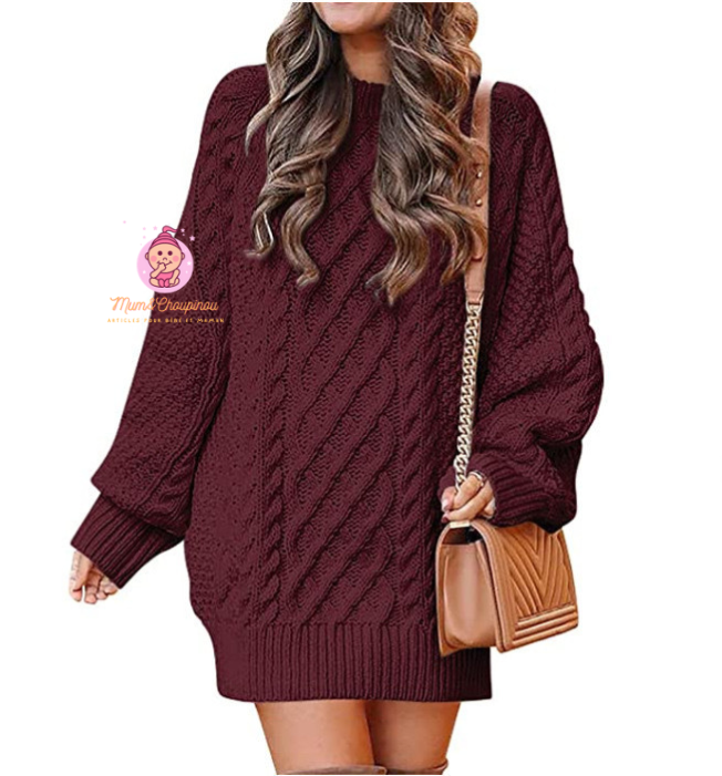 Pull robe en tricot torsadé