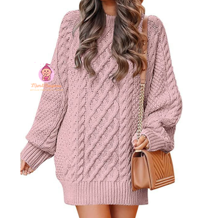 Pull robe en tricot torsadé