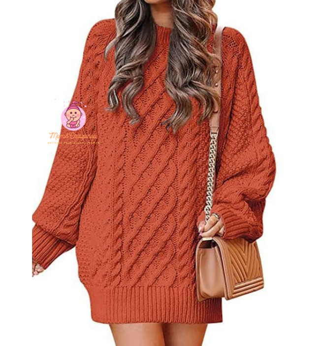 Pull robe en tricot torsadé