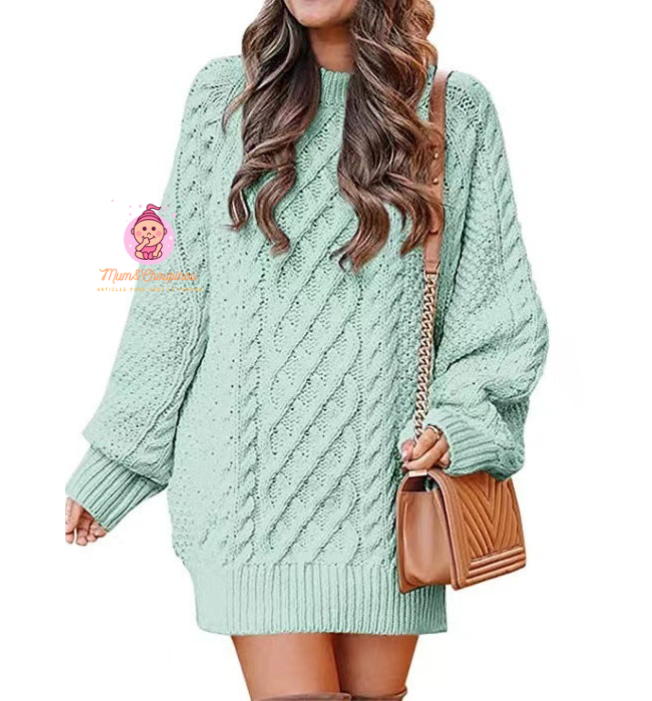 Pull robe en tricot torsadé