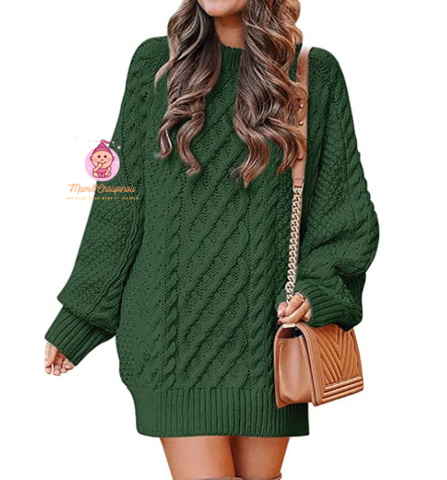 Pull robe en tricot torsadé