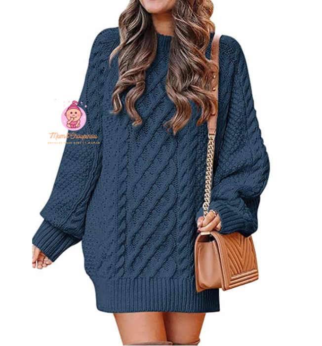 Pull robe en tricot torsadé