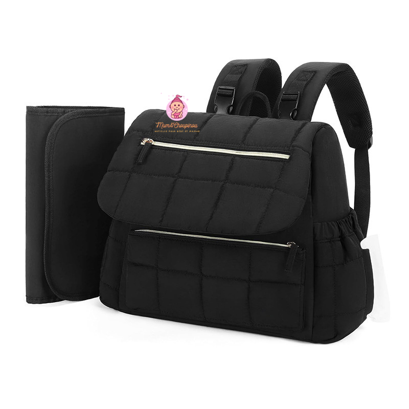 Sac à dos à langer matelassé
