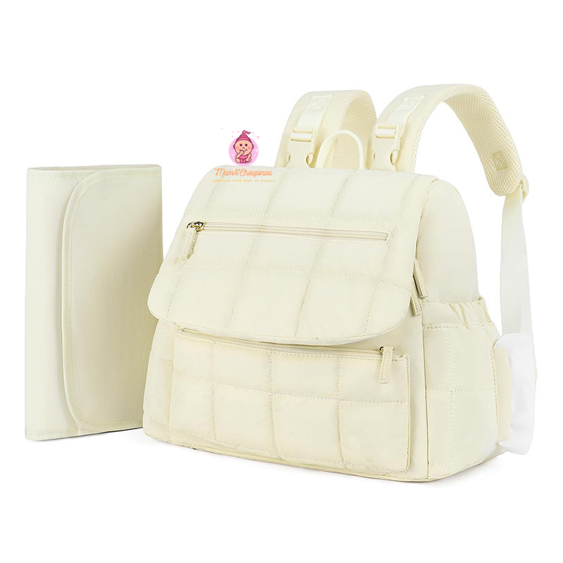 Sac à dos à langer matelassé